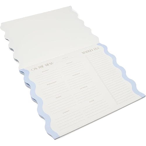 DesignWorks Ink Magnetic Weekly Meal Planner for Fridge – 60 Sheet Meal Planning Notepad with Removeable Grocery List & Double Magnets – Aesthetic Scallop Edge Menu Planner - Cloud & Cream thumbnail 3