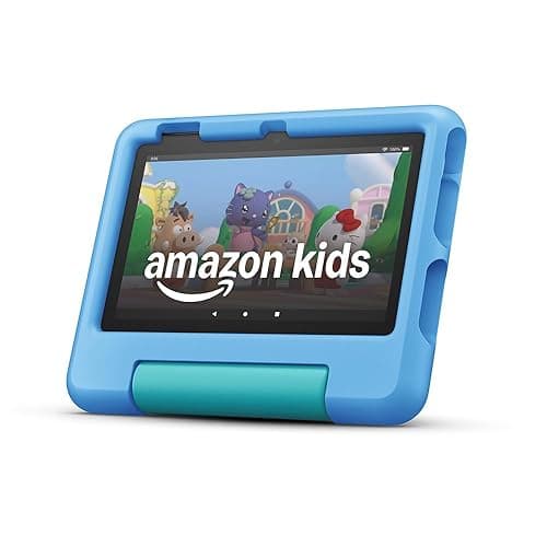 Amazon Fire 7 Kids tablet | 7" display, ages 3–7, includes ads-free books, games and videos that children love, parental controls, 10-hour battery, 32 GB - Fire 7 Kids tablet - 32 GB - Blue