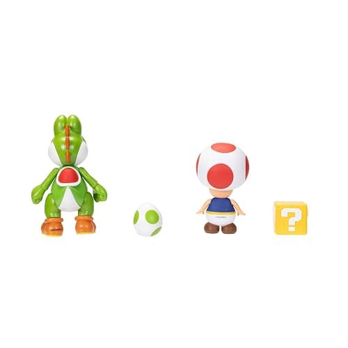 Super Mario Nintendo 4 Inch Action Figure 2-Pack: Yoshi & Toad with Accessories thumbnail 5