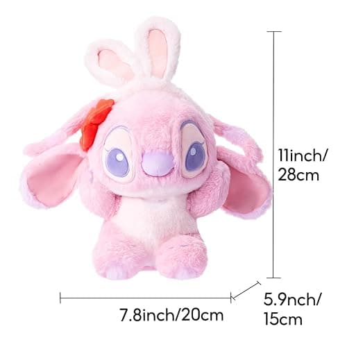 MINISO 11'' Lilo & Stitch Collection Costume Changing Bunny Plush Toy (Angel) Stuffed Animals for Valentine's Day, Mini Stuffed Animal Enthusiasts thumbnail 3