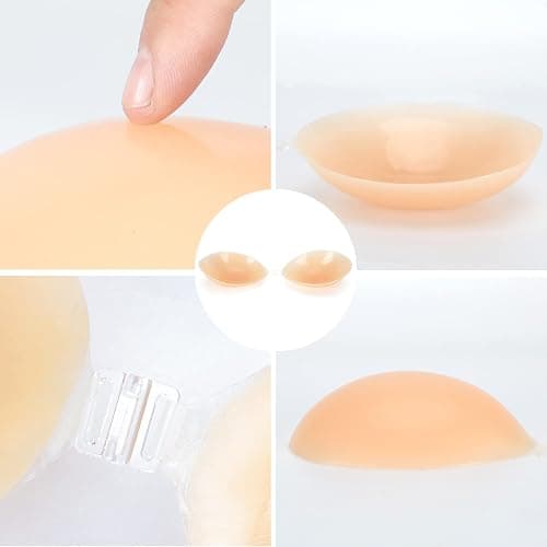 HILRITORI Sticky Bra Push Up Adhesive Bras Invisible Silicone Strapless Bra for Women with Nipple Covers thumbnail 5