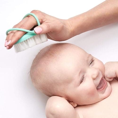 Frida Baby Head-Hugging Hairbrush and Comb Set: Flexi-Brush Countors to Head, Soft Bristled Brush, for Newborns and Up, Hair Brush + Comb + Storage Case thumbnail 7