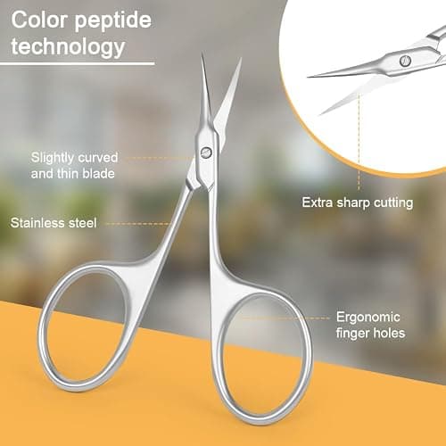 Beugo Nagelhautschere, Hautschere mit Gebogener Schnittfläche, Edelstahl Rostfrei Nagelschere Dritte Generation zum Trimmen von Nagelhaut, Augenbrauen und abgestorbener Haut (Sandstrahlen) thumbnail 3
