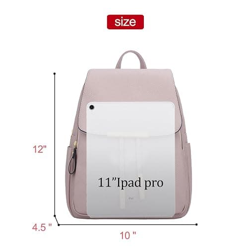 KKXIU Trendy Leather Backpack Purse for Women and Ladies Shoulder Travel Daypacks Bags (A-Pink) thumbnail 3