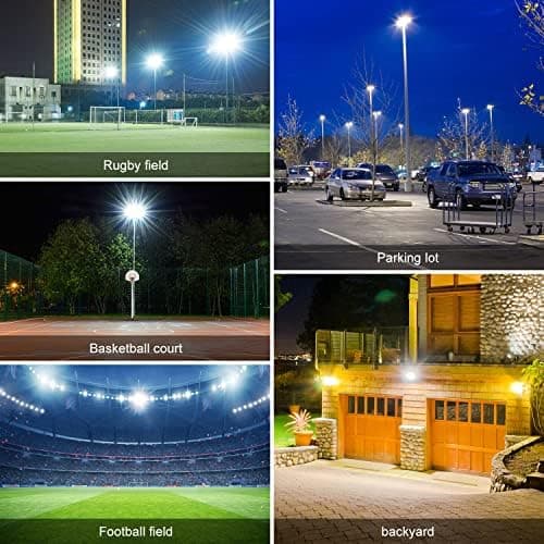 Juyace 240W LED Stadium Lights Outdoor 1500 Watt Equivalent Wider Lighting Angle Led Flood 100-277V 36000LM 5000K Daylight Commercial Arena for Sports Fields and Court (3 Pack) thumbnail 6