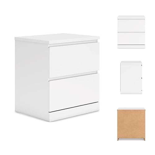 Signature Design by Ashley Onita Contemporary 2 Drawer Nightstand, 21.75" Tall, White thumbnail 7