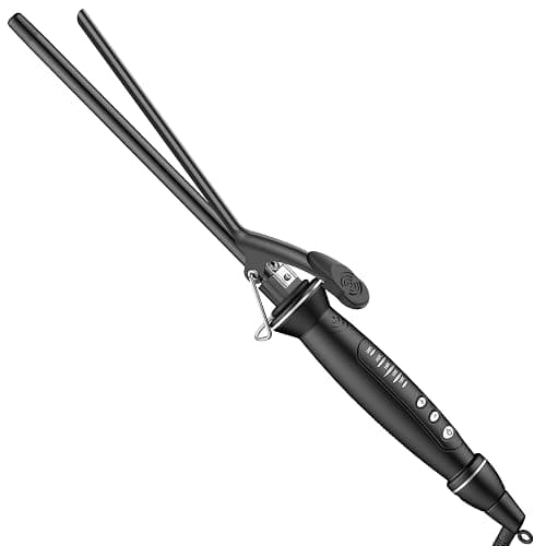 SAOSA 1/2 Inch Extra Long Barrel Curling Iron for Short & Long Hair, 0.5 Inch Ceramic Small Curling Iron with Auto Shut-Off, Dual Voltage Curler Suitable for Travel, Including Glove - Image 1