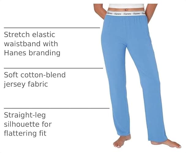 Hanes Women's Originals Lounge Pants, Comfywear Sleep Pants for Women, Straight Leg Loungewear Pants thumbnail 4