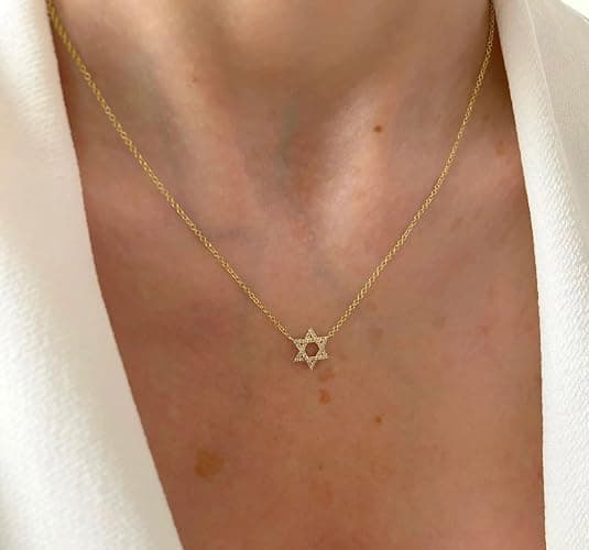 LLWOM Gold Necklace for Women-14k Gold Plated Infinity Necklace Star Of David Necklace Evil Eye Cross Pendants Heart Dainty Gold Necklace For Women thumbnail 8