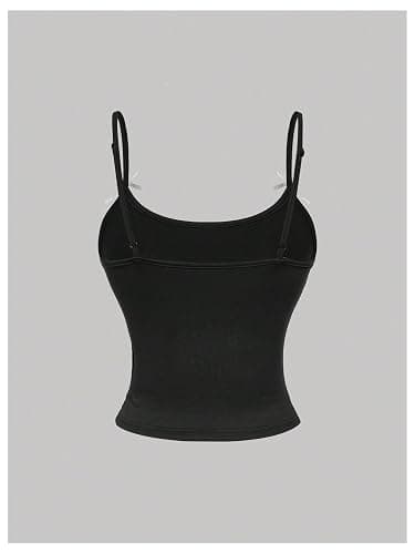 WDIRARA Women's Letter Rhinestone Cami Top Y2k Spaghetti Strap Camisole thumbnail 2