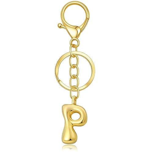 nylry Gold Initial Letter Keychain Gift for Women Initial Bag Charm Purse Charms for Handbags Accessories - Image 1