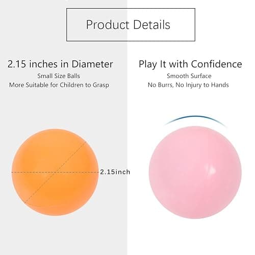 MoonxHome Ball Pit Balls for Toddlers, BPA Free Crush Proof Plastic Toy Balls for Ball Pit, Children's Pool Water Toys, Macaron Ocean Balls for Play Tent 2.15 Inch Pack of 100… thumbnail 5