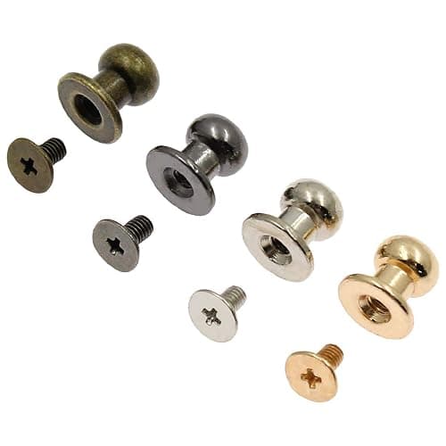 Kyuionty 60 Sets Chicago 8mm Round Head Button Phillips Screw Stud Rivet, 4 Colors Leather Rivets Craft Belt for DIY Craft Leather Craft Repairs Decoration - Image 1