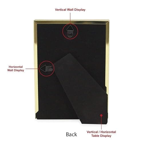 Isaac Jacobs 4x6 Pink Glitter (Vertical & Horizontal) and Gold Metal Picture Frame, with Black Fabric Easel, Wall-Mountable, Made for Tabletop, Counterspace, Shelf and Desk (4x6, Pink Glitter W/Gold) thumbnail 4