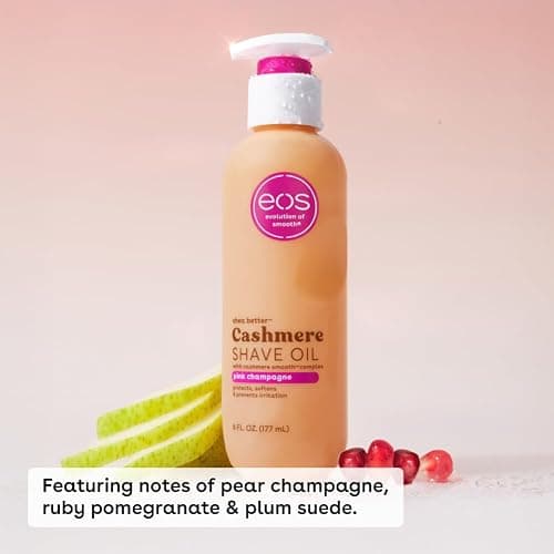 eos Cashmere Shave Oil Pink Champagne Moisturizing Soothes Prevents Irritation Razor Burn Bikini Area Approved 6 fl oz thumbnail 2