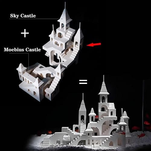 AIYIMUSIDEEN White Sky Castle Building Block，Architecture Building Blocks（580PCS Gifts for Adults and Kids thumbnail 4
