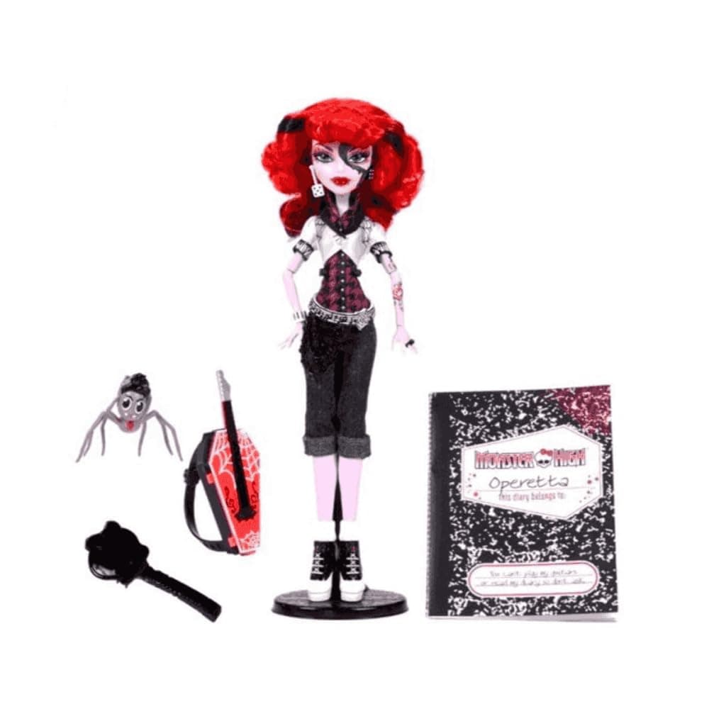 Monster High Boo-riginal Creeproduction Doll, Operetta Collectible Reproduction with Doll Stand, Diary, and Pet Spider Memphis “Daddy O” Longlegs thumbnail 4