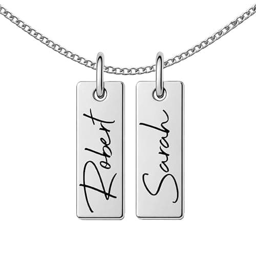 Multiple Name Charm Necklace – Custom Engraved Family Jewelry for Women – Personalized Necklace with Kids’ or Grandkids’ Names – Christmas or Birthday, Mothers Day Gift for Mom, Wife, or Grandma - Image 1