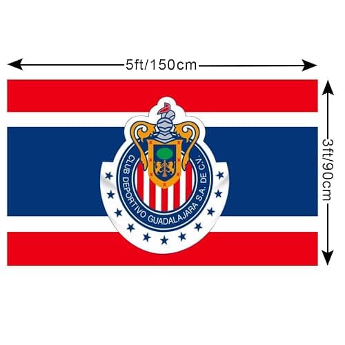 YukaBa 3Ply Double Sided Chivas Fans Flag Banner - Guadalajara 3x5 ft Mexico Soccer/Futbol Flag thumbnail 4