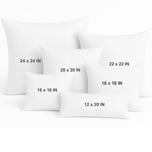 LANE LINEN 4 Pack 18x18 White Throw Pillow Inserts for Decorative Pillow Covers, Couch Pillows for Living Room, Fluffy Pillows for Bed thumbnail 9
