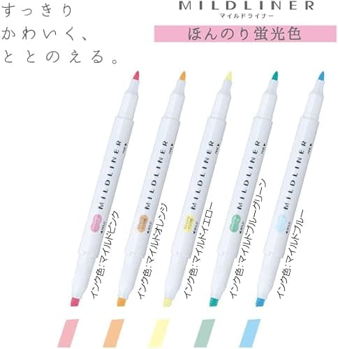 Zebra Mildliner Soft Double-Sided Highlighter 35 Full Color Assorted with Sarasa Clip Pen Black 0.5mm and Original Vinyl Pen Case thumbnail 6