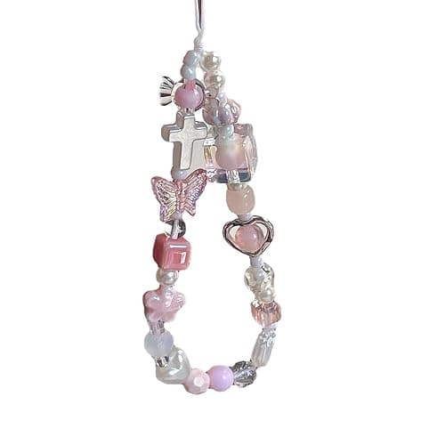 Tyadorw Cute Phone Charms Aesthetic Punk Cross Butterfly Beaded Phone Strap Y2K Cell Phone Charms Cute Accessories for Phone Bag Keychain Camera Pendants - Image 1