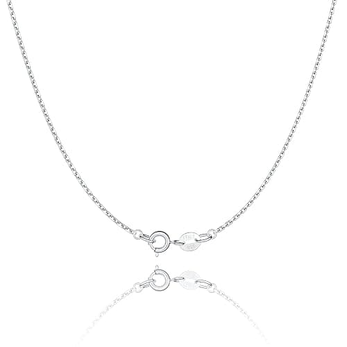 Jewlpire 925 Sterling Silver Chain Necklace Chain for Women 1.1mm Cable Chains Necklace Upgraded Spring-Ring Clasp - Thin & Sturdy Women's Chains Necklaces 14 16 18 20 22 24 Inch - Image 1