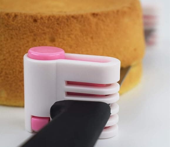 2PCS DIY Cake Slicer, Stratification Auxiliary, Bread Slice, Toast Cut, 5 Layers Leveler Slicer, Kitchen Fixator Tool (2, Pink) thumbnail 2