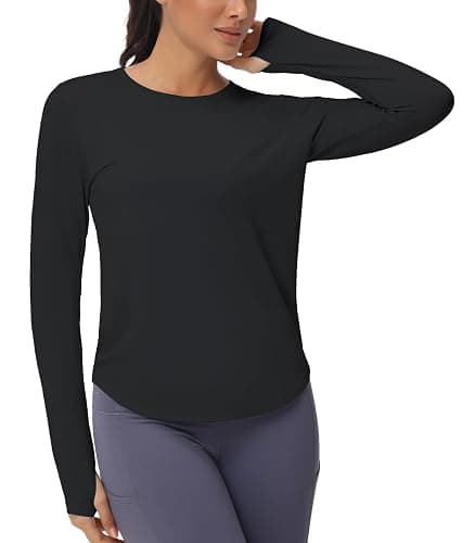 THE GYM PEOPLE Women's Long Sleeve Workout Shirts Athletic Crewneck Hiking Tops with Thumb Hole thumbnail 5