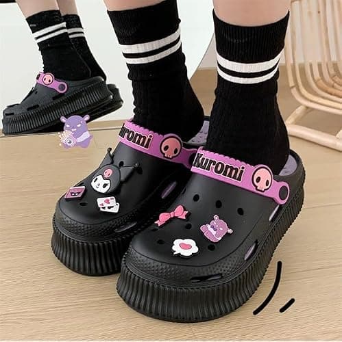 CEINOM Cute Cartoon Slippers Kuromi Kawaii Slippers for Women Cloud Slides indoor Outdoor Soft Comfy Anti-Slip garden Shoes thumbnail 2