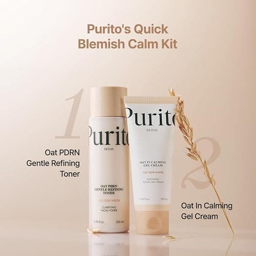 PURITO Oat In Calming Gel Cream, Non-Comedogenic, 77% Oat Seed Water Lightweight Water-Gel Face Moisturizer, Fragrance-Free, Vegan Korean Skincare, Sensitive & Blemish-Prone Skin, 100 mL thumbnail 7