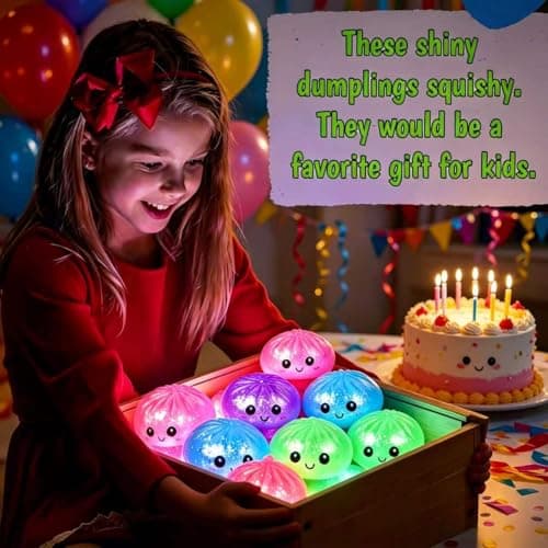 Dumpling Glowing Mystery Box,Dumplings Squishy，Sensory Stress Ball Squeeze Toys for Stress Relief ，Soft Squeeze Decompression Dumplings Stress Balls，Steamer Stretchy Desk Toys (Purple) thumbnail 2