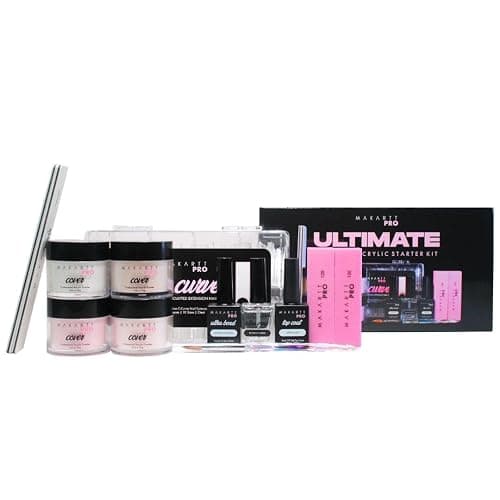 MakarttPro Acrylic Starter Kit for Beginners - Includes Pink & Clear Powder, High-Quality Acrylic Essentials Perfect for Aspiring Professional Nail Technicians - Image 1