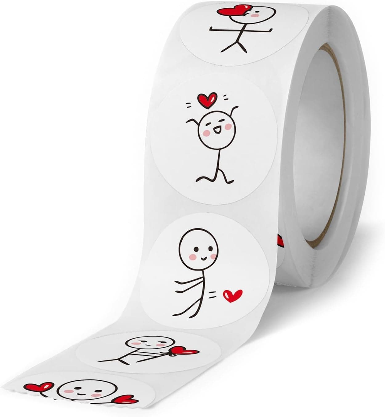 1000pcs Watercolor Thank You Stickers, Round Thank You Adhesive Sticker for Small Business Wedding Supplies Packing Stickers Gift Wrap (2, Cute Cartoon Heart Stickers) thumbnail 4