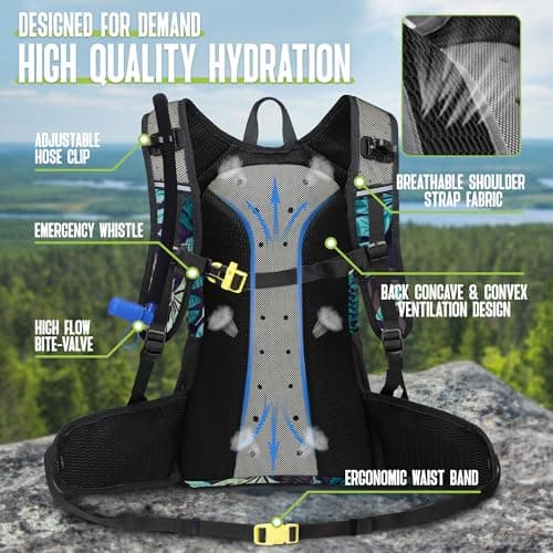N NEVO RHINO Hydration Backpack, 18L Multipurpose Hiking Backpack with 3L Water Bladder, Water Backpack Insulated Hydration Pack Ideal for Hiking and Cycling thumbnail 4