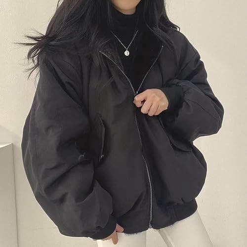 Sumleno Sherpa Jacket for Women Teen Girls Reversible Y2k Zip Up Hoodie Fleece Fur Grunge Winter Coat Cutecore Korean Clothes thumbnail 3