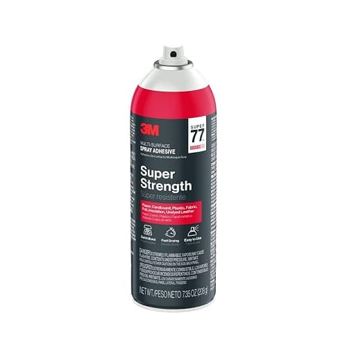 3M Super 77 Multi-Surface Spray Adhesive | Provides Secure Bond In 15 Seconds, Dries Clear, Ideal For Plastic, Glass, Paper, Fabric, Wood, Foam, Cardboard, Fiberglass thumbnail 5