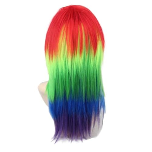 ANOGOL Rainbow Wig Women Men Scene Wig Long Straight Rainbow Wigs | +Hair Cap 24 Inch Long Multicolored Wigs for Anime Cosplay Pride Day Outfit LGBT Costume Mardi Gras Hair Halloween Party thumbnail 2