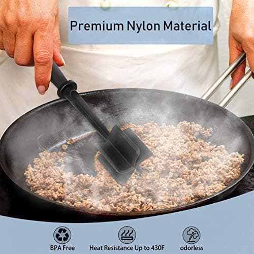 Meat Chopper, 5 Curve Blades Ground Beef Masher, Heat Resistant Meat Masher Tool for Hamburger Meat, Ground Beef, Turkey and More, Nylon Hamburger Chopper Utensil Non-scratch Utensils thumbnail 5