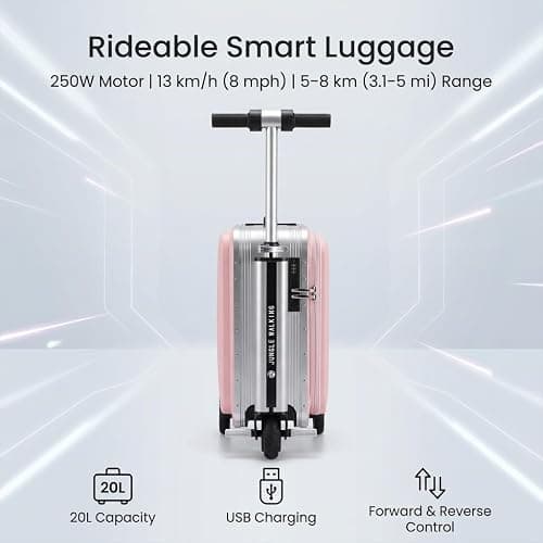 Ride On Electric Suitcase for Adults & Kids, Motorised Scooter Luggage with 250W Motor, Rechargeable Battery, TSA Lock, USB Charging, Smart Travel Case, 110kg Load thumbnail 3