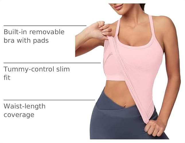 MathCat Racerback Tank Tops Workout Tops for Women | Built in Bra, Y Back Camisole, Seamless, Lightweight, Stretch, Mesh Vents, Light Support, Sleeveless, Yoga, Athletic thumbnail 4