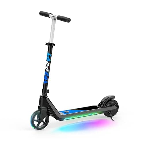 LINGTENG Electric Scooter for Kids Age 6-10, Kick-Start Boost Scooter with Adjustable Speed and Height, Flash Wheel & Deck Lights - Image 1