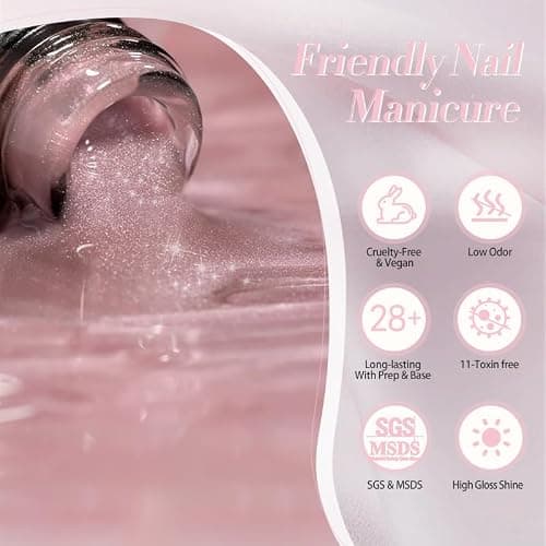 Born Pretty Cat Magnetic Eye Gel Nail Polish,Nude Moonlight Cat Magnetic Gel Nail Polish Soft Lace Magnetic Nail Polish for Nail Art Manicure Salon DIY at Home 15ML thumbnail 8