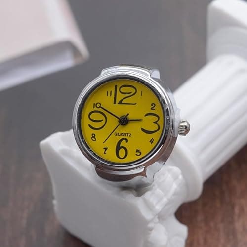 Dacdyi 6 Pcs Fashion Ring Watches for Women Finger Watches for Women Punk Ring Watch for Men Quartz Watch Ring thumbnail 9