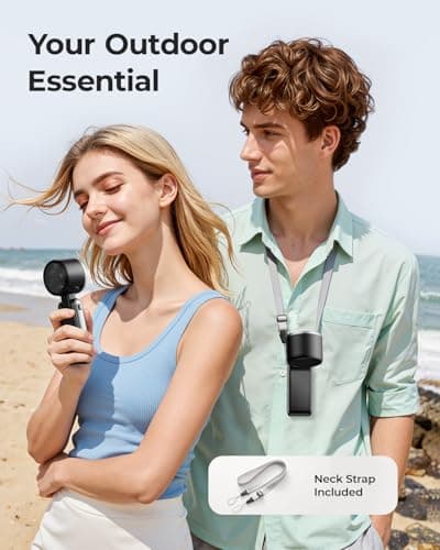 Bearwind Portable Handheld Turbo Fan - 5 Gear High Speed 4000mAh Rechargeable Mini Personal Hand Fan Blow Cold Air, Battery Operated Travel Essentials, Beach Vacation, Gifts for Women, Men (Black) thumbnail 3