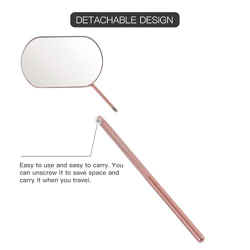 Pretty memory Lash Mirror, 2.2Inches Stainless Steel Makeup Eyelash Mirror, Eyelash Extensions Accessories Supplies, Lash Tech Must Haves (Rose Gold) thumbnail 4