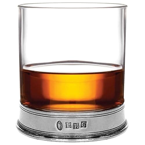 English Pewter Company 11oz Old Fashioned Whisky Rocks Glass With Elegant Pewter Base [VG005] - Image 1