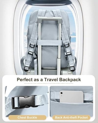 suratio Laptop Backpack for Women Large Travel Backpack for Men Gym Work Teacher Backpack with Laptop Compartment Casual Daypack Backpacks Blue thumbnail 4