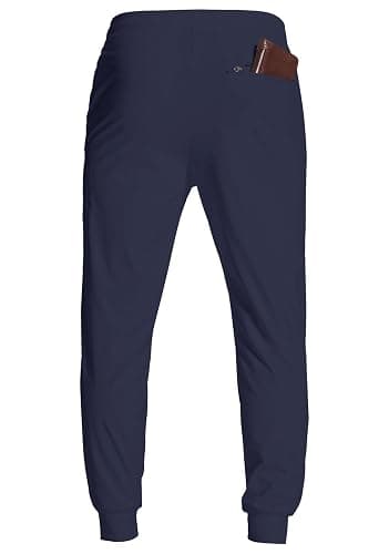 YOVVI Men's Athletic Joggers with Zipper Pockets Stretch Track Pants Workout Running Gym Golf Sweatpants for Men thumbnail 3