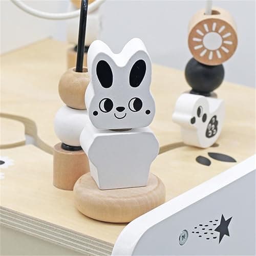 Touch Us Wooden Baby Walker - 5in1 Montessori Activity Cubes, Baby Push Walker for Toddler, 1+ Year Old Boy Girl | Sorting & Stacking Toys, Bead Mazes & Counting Toys thumbnail 2